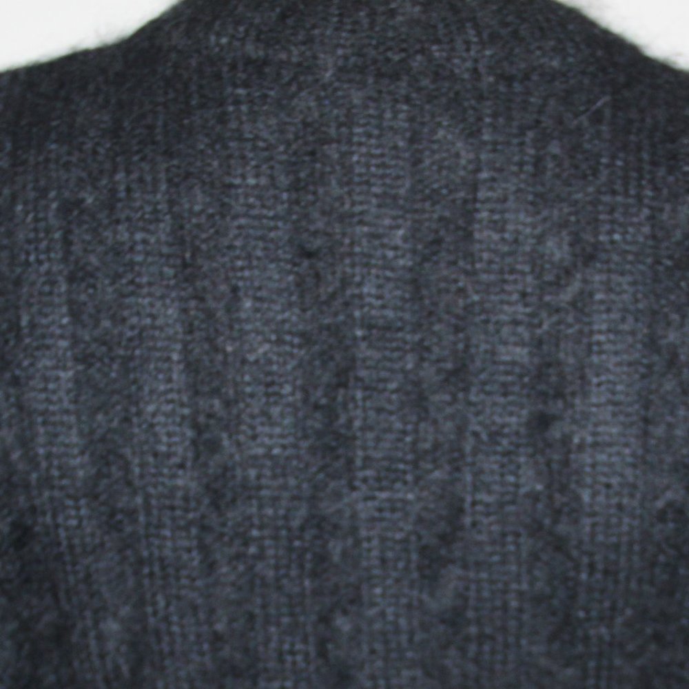 FENDI Black Mohair Wool Blend Sweater Goat Hair Fringe Sleeves & Hem Size IT42 - Picture 5 of 8